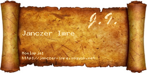 Janczer Imre névjegykártya